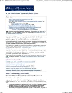 Tax Year 2005 Directions for Corporations Required to e-file