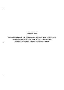 Chapter CONSIDERATION OF QUESTIONS RESPONSIBILITY FOR THE INTERNATIONAL