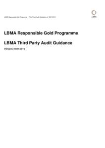 Cover title style wraps to fit correct LBMA Third-Party Audit Guidanceangle