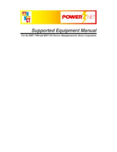 Supported Equipment Manual For the BHT-7500 and BHT-103 Devices Manufactured by Denso Corporation Copyright © [removed]by Connect, Inc. All rights reserved. This document may not be reproduced in full or in part, in