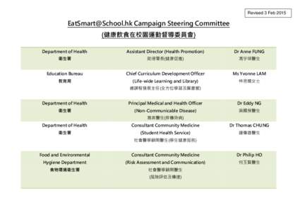 健康飲食在校園督導委員會 ESS Steering Committee