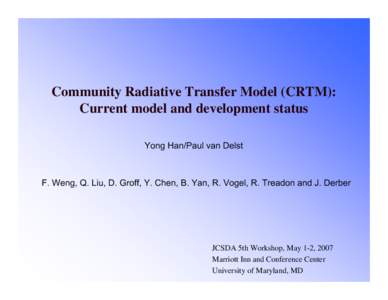 JCSDA Community Radiative Transfer Model (CRTM)