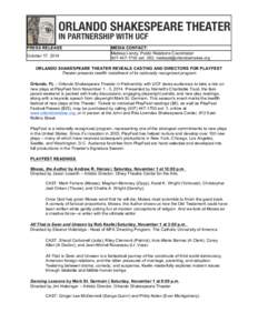 PRESS RELEASE October 17, 2014 MEDIA CONTACT: Melissa Landy, Public Relations Coordinator[removed]ext. 250, [removed]