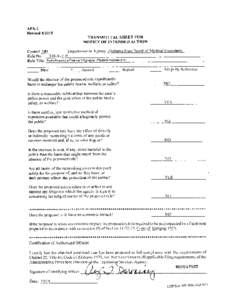 APA-1 RevisedTRANS MITT AL SHEET FOR NOTICE OF INTENDF:D ACTION  Department or Agency Alabama State Board of Medical Examiners