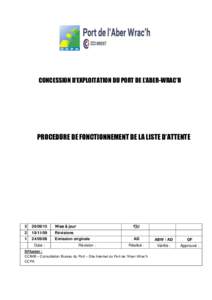 CONCESSION D’EXPLOITATION DU PORT DE L’ABER-WRAC’H  PROCEDURE DE FONCTIONNEMENT DE LA LISTE D’ATTENTE 3