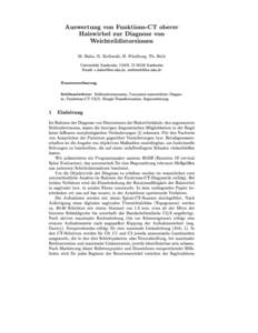 Auswertung von Funktions-CT oberer Halswirbel zur Diagnose von Weichteildistorsionen M. Hahn, D. Zerfowski, H. Friedburg, Th. Beth Universitat Karlsruhe, IAKS, DKarlsruhe Email: s , 