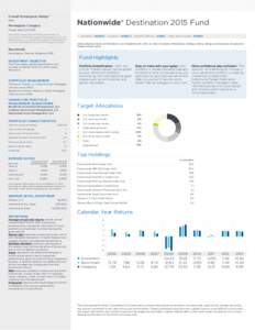 Overall Morningstar Rating™  Nationwide® Destination 2015 Fund QQQ