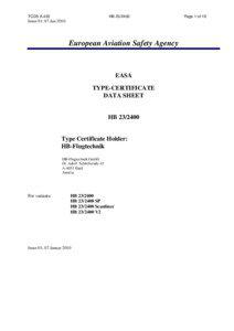 European Aviation Safety Agency / V speeds / HB-Flugtechnik / Airworthiness / Aviation / Transport / Type certificate