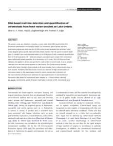 Q IWA Publishing 2009 Journal of Water and Health | 07.2 | DNA-based real-time detection and quantification of aeromonads from fresh water beaches on Lake Ontario