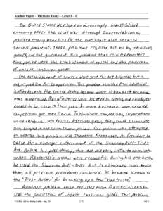 Anchor Paper – Thematic Essay—Level 3 – C  U.S. Hist. & Gov. Rating Guide – Aug. ’12 [31]