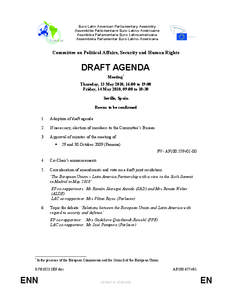 Euro-Latin American Parliamentary Assembly Assemblée Parlementaire Euro-Latino Américaine Asamblea Parlamentaria Euro-Latinoamericana Assembleia Parlamentar Euro-Latino-Americana  Committee on Political Affairs, Securi