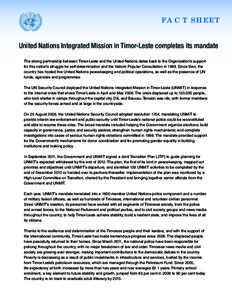 Asia / East Timor / Ameerah Haq / Atul Khare / United Nations Security Council Resolution / United Nations / History of East Timor / United Nations Integrated Mission in East Timor