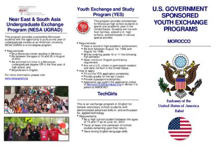 Youth Exchange and Study Program (YES) Near East & South Asia Undergraduate Exchange Program (NESA UGRAD)