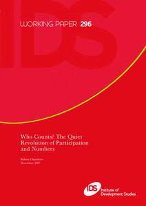 WORKING PAPER 296  IDS_Master Logo Who Counts? The Quiet Revolution of Participation