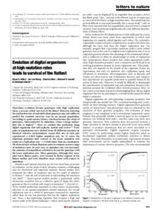 Genetics / Mutation / Population genetics / Virology / Mutation rate / Charles Ofria / Evolution / Neutral theory of molecular evolution / Avida / Biology / Evolutionary biology / Philosophy of biology