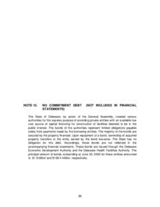 State of Delaware  Notes to the Financial Statements, June 30, 2002 Changes in long-term obligations for the Component Units are summarized below. C o m p on e nt U n its