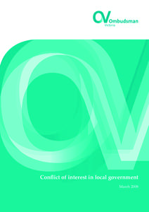 Conflict of interest in local government March 2008 Conflict of interest in local government March 2008