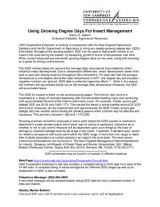 Using Growing Degree Days For Insect Management