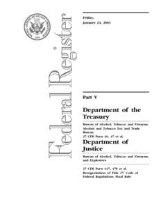 Friday, January 24, 2003 Part V  Department of the