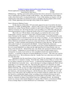Southern Campaign American Revolution Pension Statements Pension application of Thomas Morris W8465 Susan fn54NC Transcribed by Will Graves[removed]