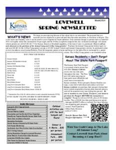 March[removed]LOVEWELL SPRING NEWSLETTER  We hope you are enjoying the ease of the online link to our newsletter! The postcard that you