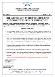 POOLE HARBOUR COMMISSIONERS LOCAL NOTICE TO MARINERS No[removed]28th March 2014