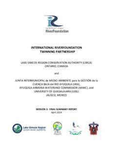International Twinning Mission 3 - Summary Report, April, 2014