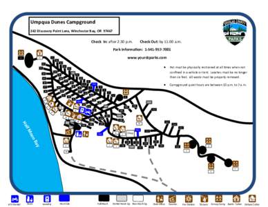 Umpqua Dunes Campground  242 Discovery Point Lane, Winchester Bay, ORCheck In: after 2:30 p.m.