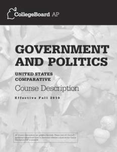 Government and Politics United States Comparative  Course Description