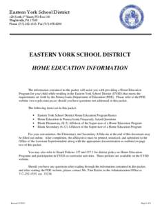 Eastern York School District 120 South 3rd Street, PO Box 150 Wrightsville, PA[removed]Phone[removed]Fax[removed]EASTERN YORK SCHOOL DISTRICT