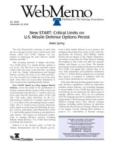 New START’s Limits on U.S. Missile Defense Options