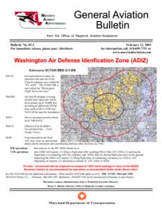 Washington /  DC Metropolitan Area Special Flight Rules Area / Air Defense Identification Zone / NOTAM / Airspace class / Terminal control center / Air traffic control / Aviation / Transport