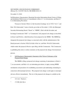 Notice of Filing and Immediate Effectiveness of Amendments to Rule A-7, on Assessments, and Rule A-8, on Rulemaking Procedures