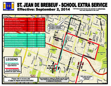 ST. JEAN DE BREBEUF - SCHOOL EXTRA SERVICE Effective: September 2, 2014 GAG EA VE.