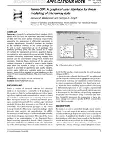 BIOINFORMATICS APPLICATIONS NOTE  Vol. 1 no[removed]Pages 1–2  limmaGUI: A graphical user interface for linear