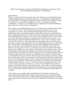 REO & Vacant Properties: Strategies for Neighborhood Stabilization, September 2, 2010