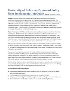 Password policy / Data security / Password / Information security / Authentication / Password manager / Password synchronization / Security / Computer security / Cryptography