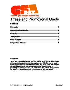    Press and Promotional Guide Contents Introduction