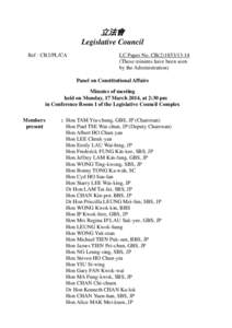 立法會 Legislative Council Ref : CB2/PL/CA LC Paper No. CB[removed]These minutes have been seen