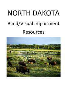 NORTH DAKOTA Blind/Visual Impairment Resources North Dakota Blind/Visual Impairment Resources North Dakota Deaf/blind Services Project