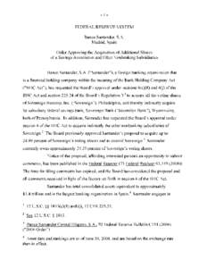 Politics of the United States / Cantabria / Santander /  Cantabria / Community Reinvestment Act / Financial services / Banking in the United States / Bank / Federal Deposit Insurance Corporation / Federal Reserve System / Financial institutions / Santander Group / United States federal banking legislation