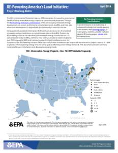 RE-Powering America’s Land Initiative:  April 2014 Project Tracking Matrix