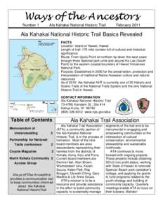 Ways of the Ancestors Number 1 Ala Kahakai National Historic Trail  February 2011