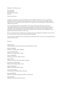 [removed]Member States letter to Commissioner Borg