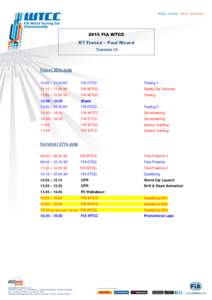 .  2015 FIA WTCC R7 France – Paul Ricard Timetable V5