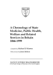 A Chronology of State Medicine,