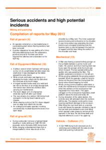 Serious accidents and high potential incidents