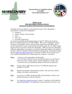 Microsoft Word - NH Recovery How the Federal Stimulus Affects Businesses, Schools, Municipalities, and Non-Profits.doc