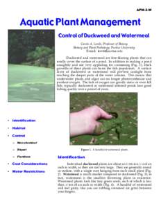Control of Duckweed and Watermeal, APM-2-W