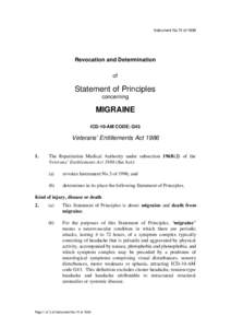 Migraine / Medical diagnosis / Neurological disorders / International Statistical Classification of Diseases and Related Health Problems / Tension headache / Photophobia / ICD-10 / Medicine / Headaches / Health